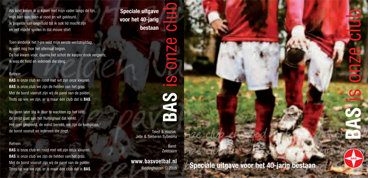 De CD Hoes van het clublied: BAS is onze Club.