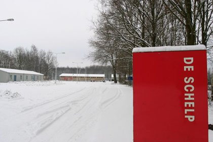 Sportpark in sneeuw